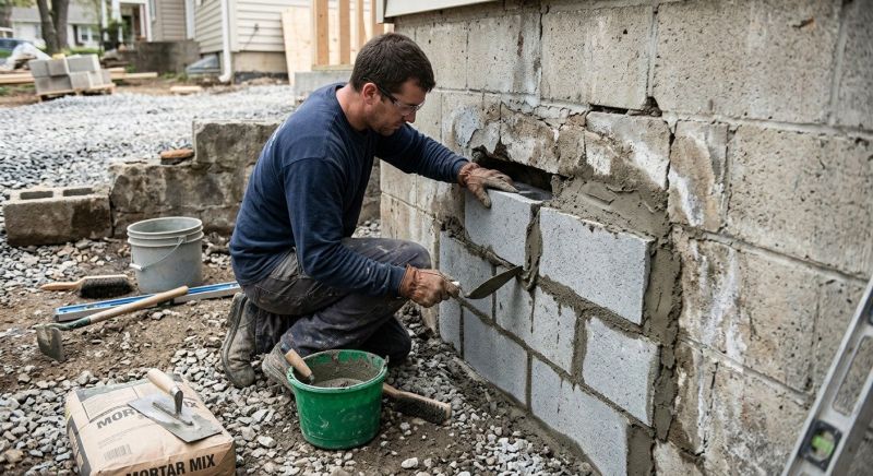 Block Wall Repair in Columbia City, IN