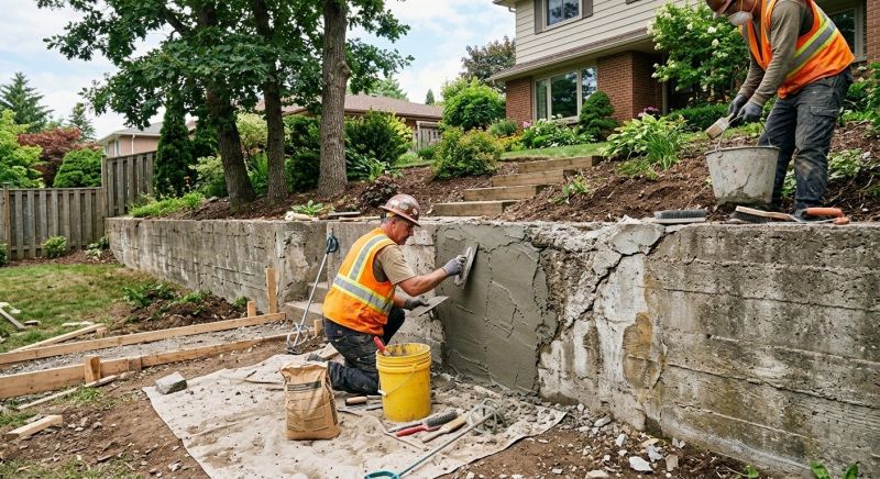 Brick Retaining Wall Repair in Warsaw, IN