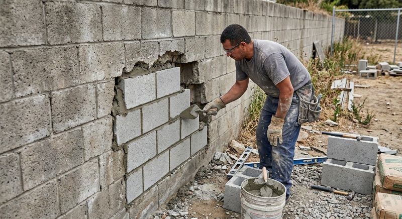 Concrete Block Repair in Columbia City, IN