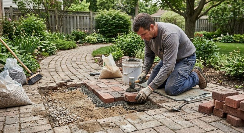 Entryway Brick Repair in Warsaw, IN