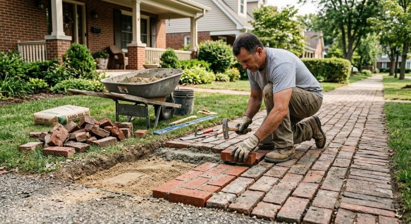 Entryway Brick Repair in Warsaw, IN