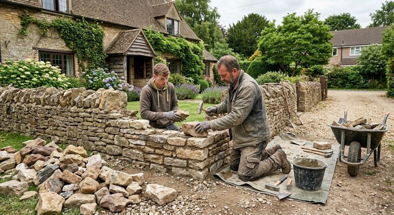 Stone Wall Repair in Cromwell, IN