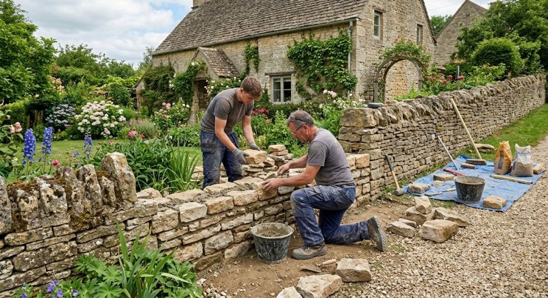 Stone Wall Repair in Cromwell, IN