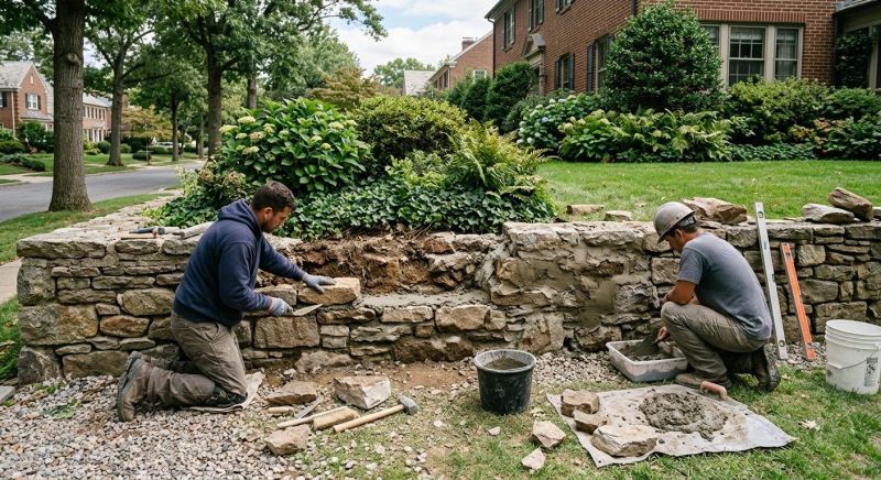 Stone Wall Repair in Nappanee, IN