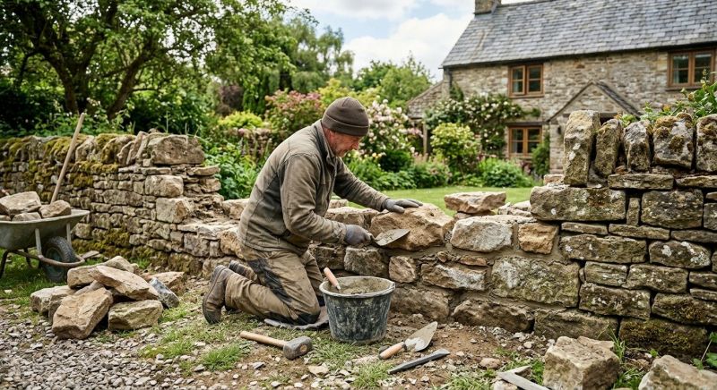 Stone Wall Repair in Syracuse, IN